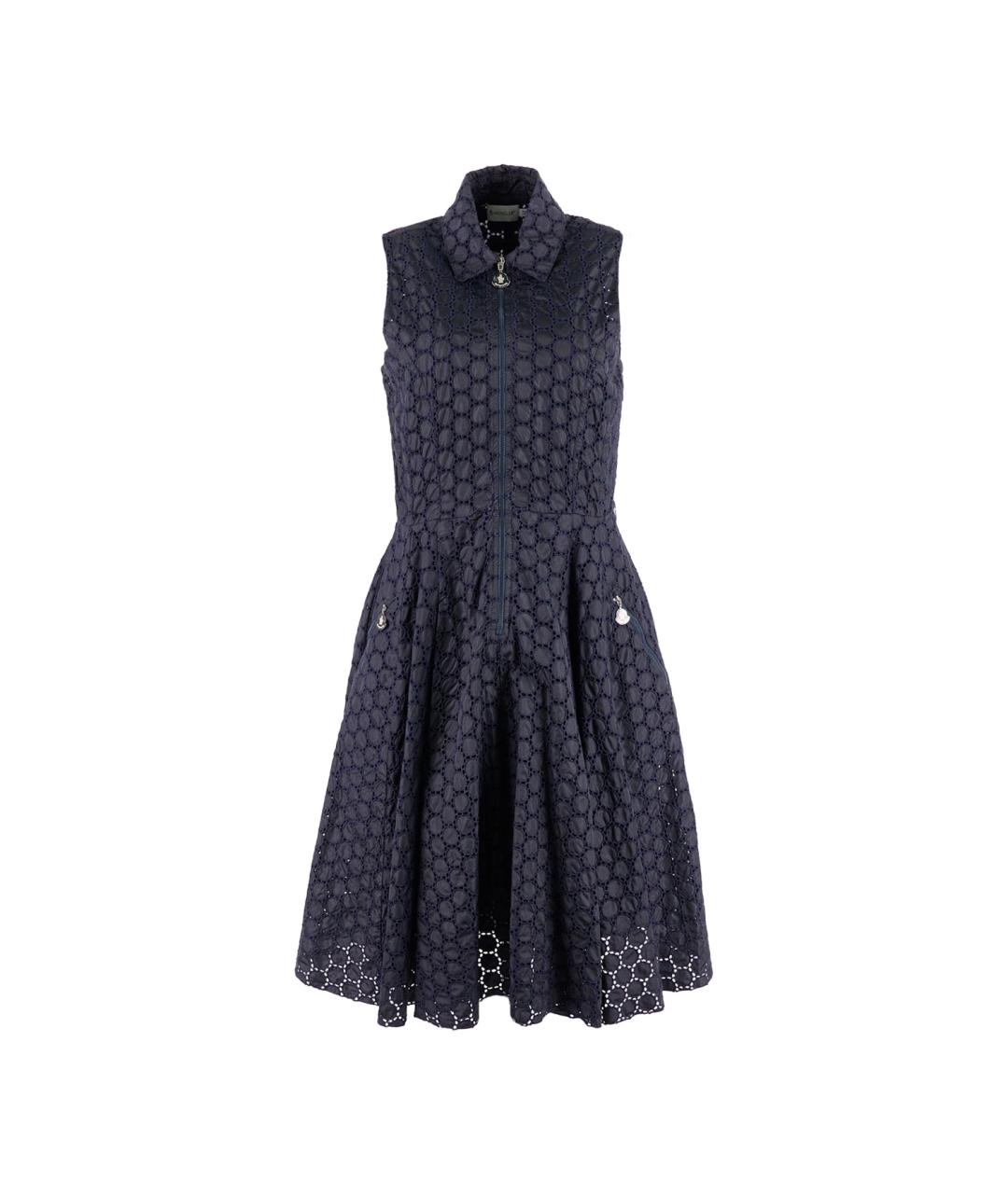 MONCLER Синее хлопковое повседневное платье, фото 1