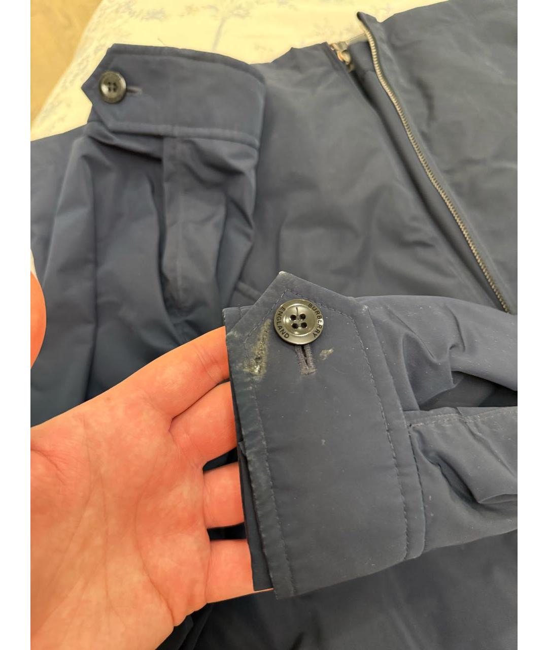 BURBERRY Темно-синяя полиэстеровая куртка, фото 5