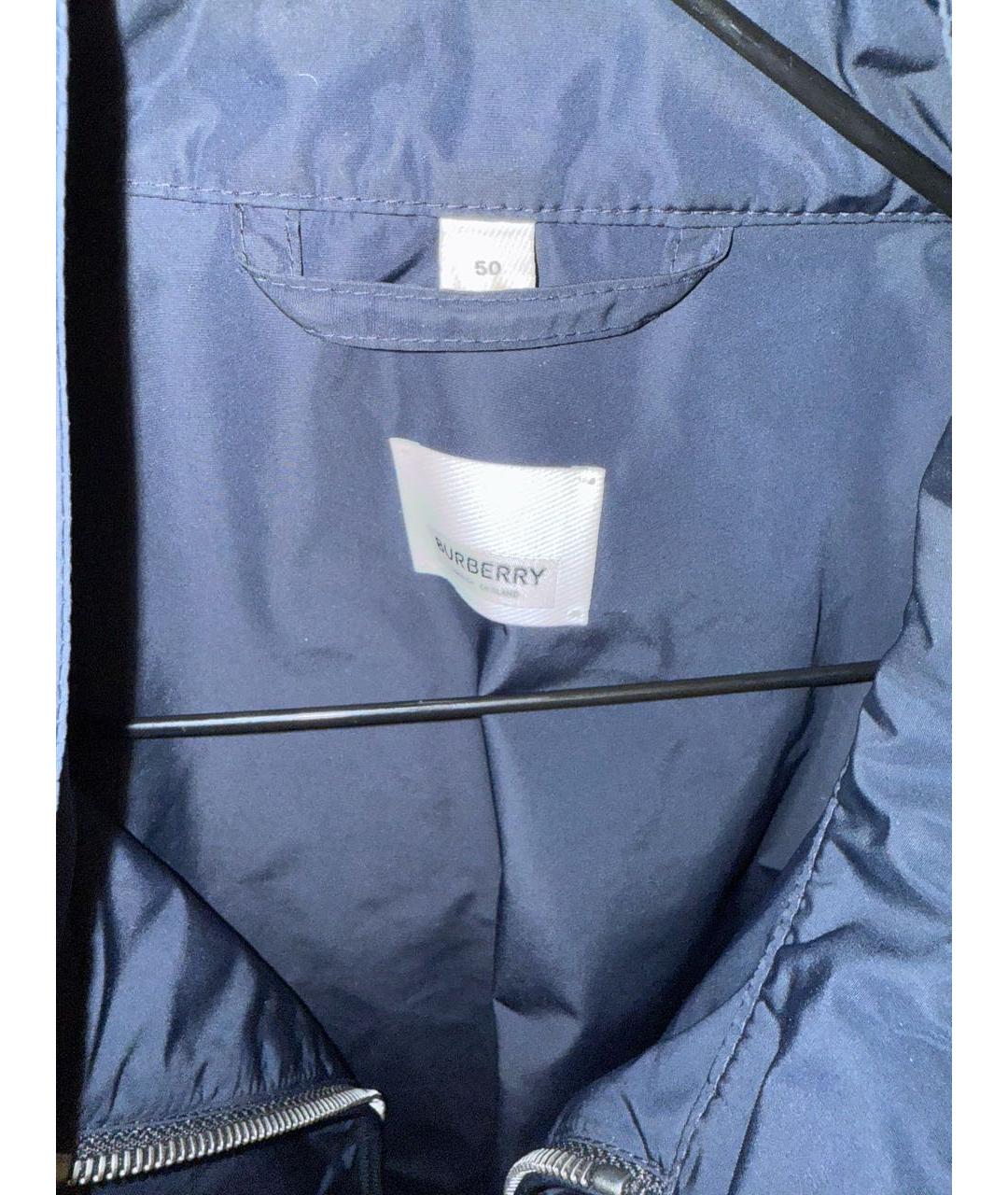 BURBERRY Темно-синяя полиэстеровая куртка, фото 3
