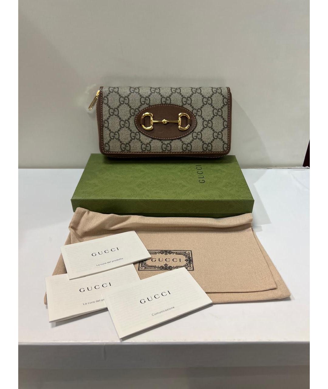 GUCCI Коричневый кожаный кошелек, фото 6