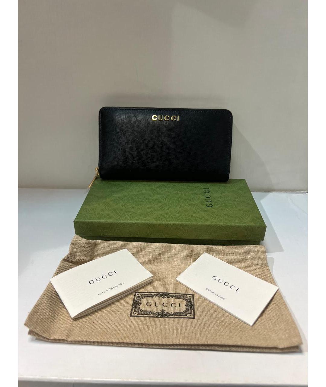 GUCCI Черный кожаный кошелек, фото 5