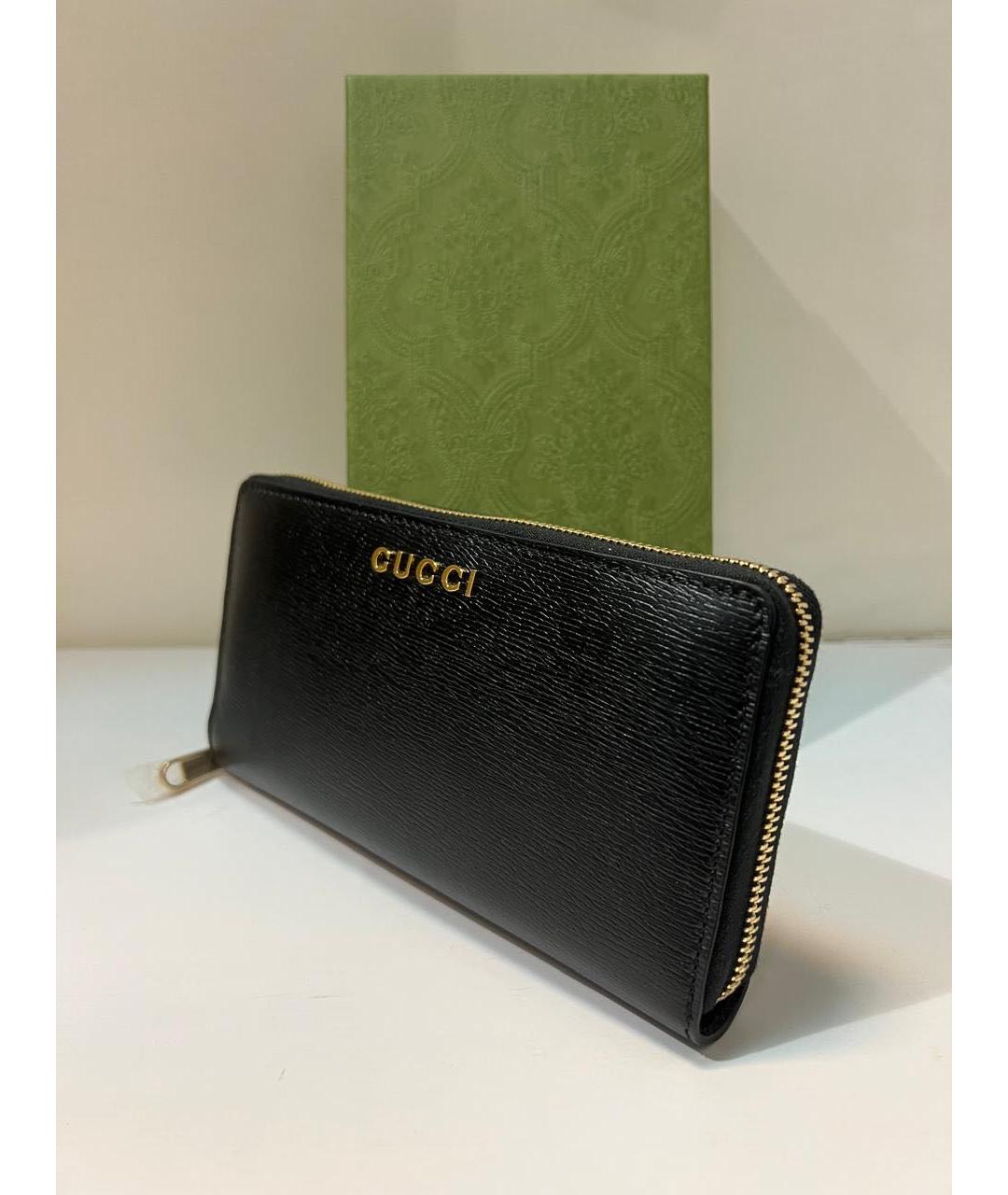 GUCCI Черный кожаный кошелек, фото 4