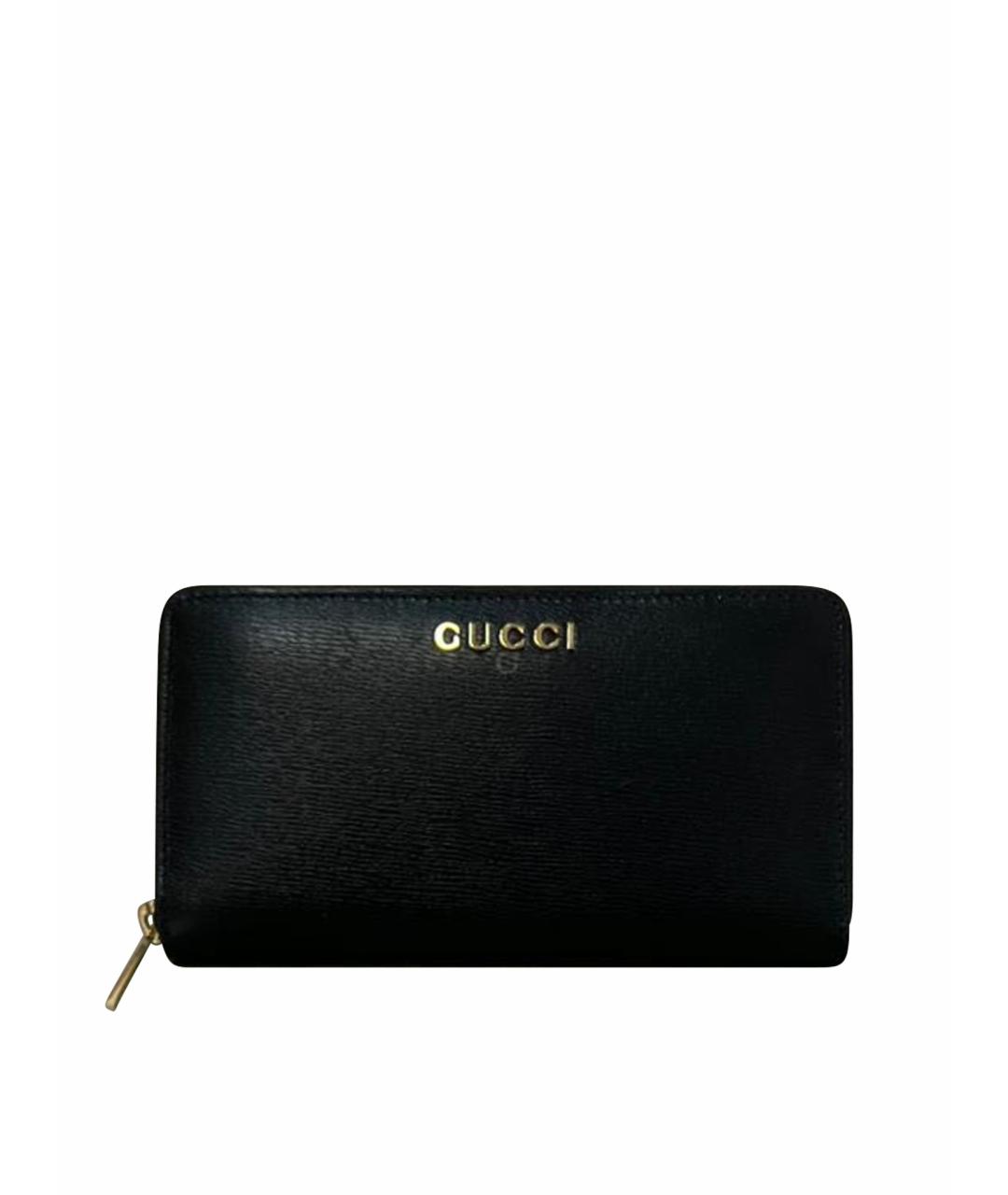 GUCCI Черный кожаный кошелек, фото 1