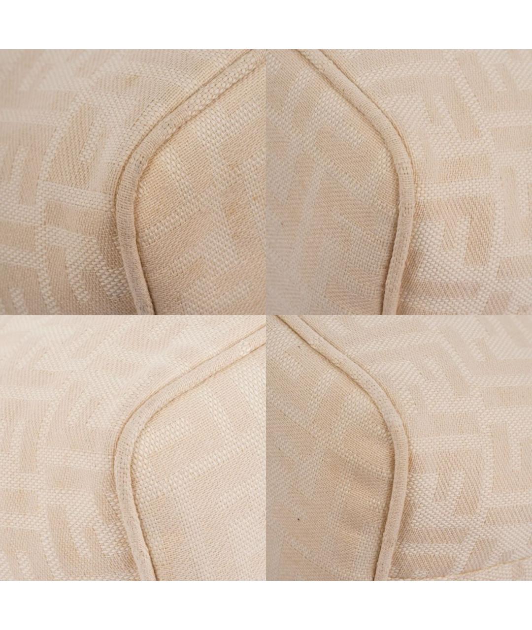 FENDI Бежевая пелетеная сумка с короткими ручками, фото 7