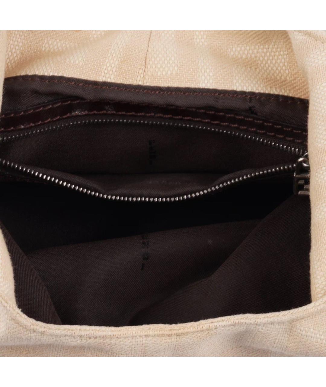 FENDI Бежевая пелетеная сумка с короткими ручками, фото 6