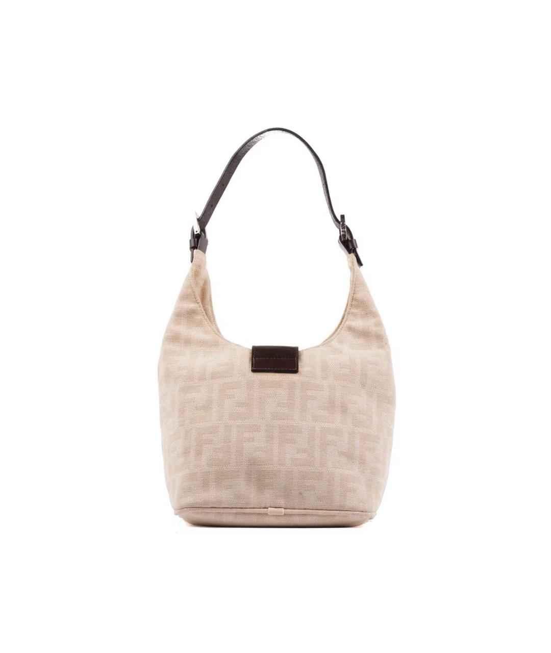 FENDI Бежевая пелетеная сумка с короткими ручками, фото 2