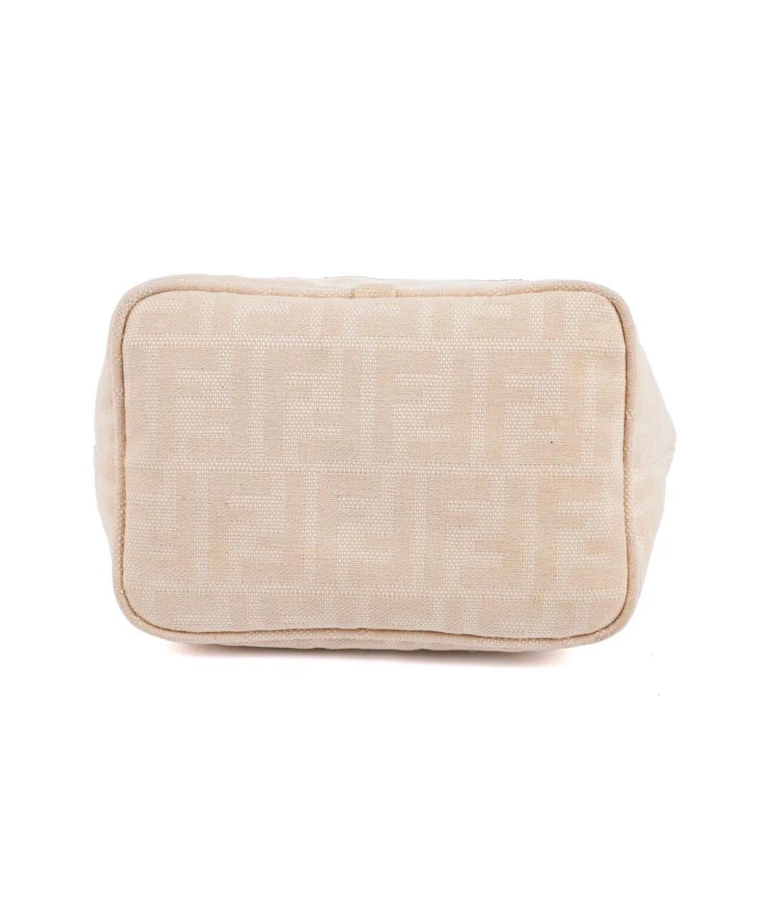 FENDI Бежевая пелетеная сумка с короткими ручками, фото 5