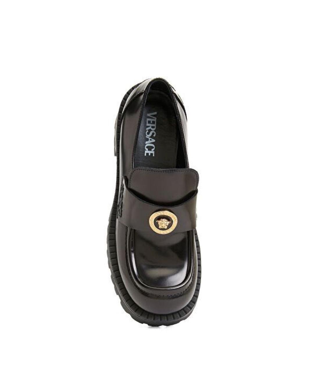 VERSACE Черные кожаные лоферы, фото 6
