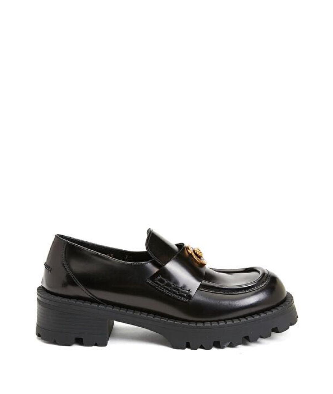 VERSACE Черные кожаные лоферы, фото 4