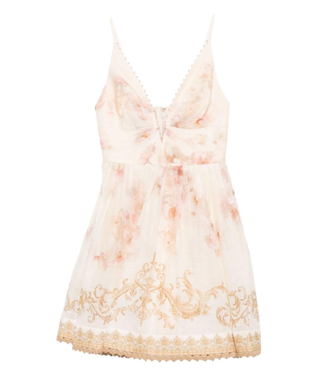 ZIMMERMANN Бежевое льняное платье, фото 1