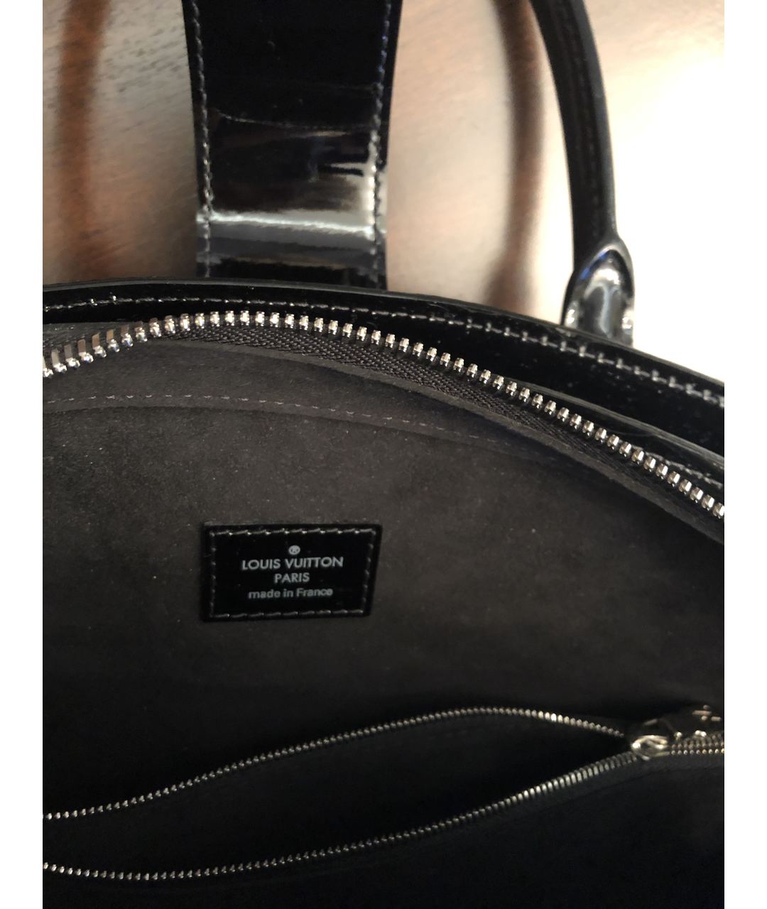 LOUIS VUITTON PRE-OWNED Черная сумка тоут из лакированной кожи, фото 5