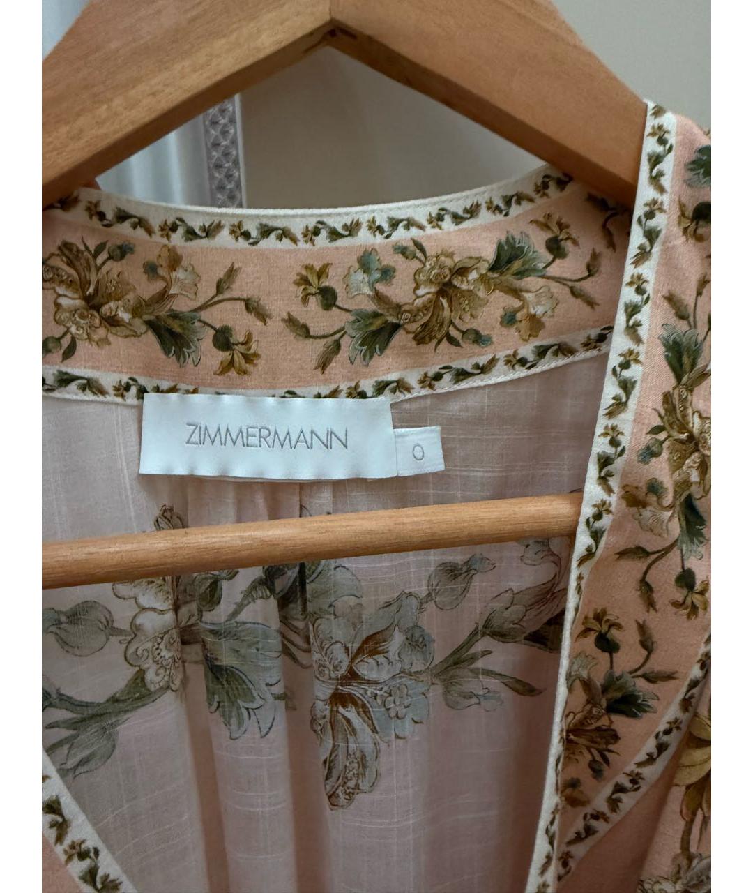 ZIMMERMANN Коралловое льняное коктейльное платье, фото 3