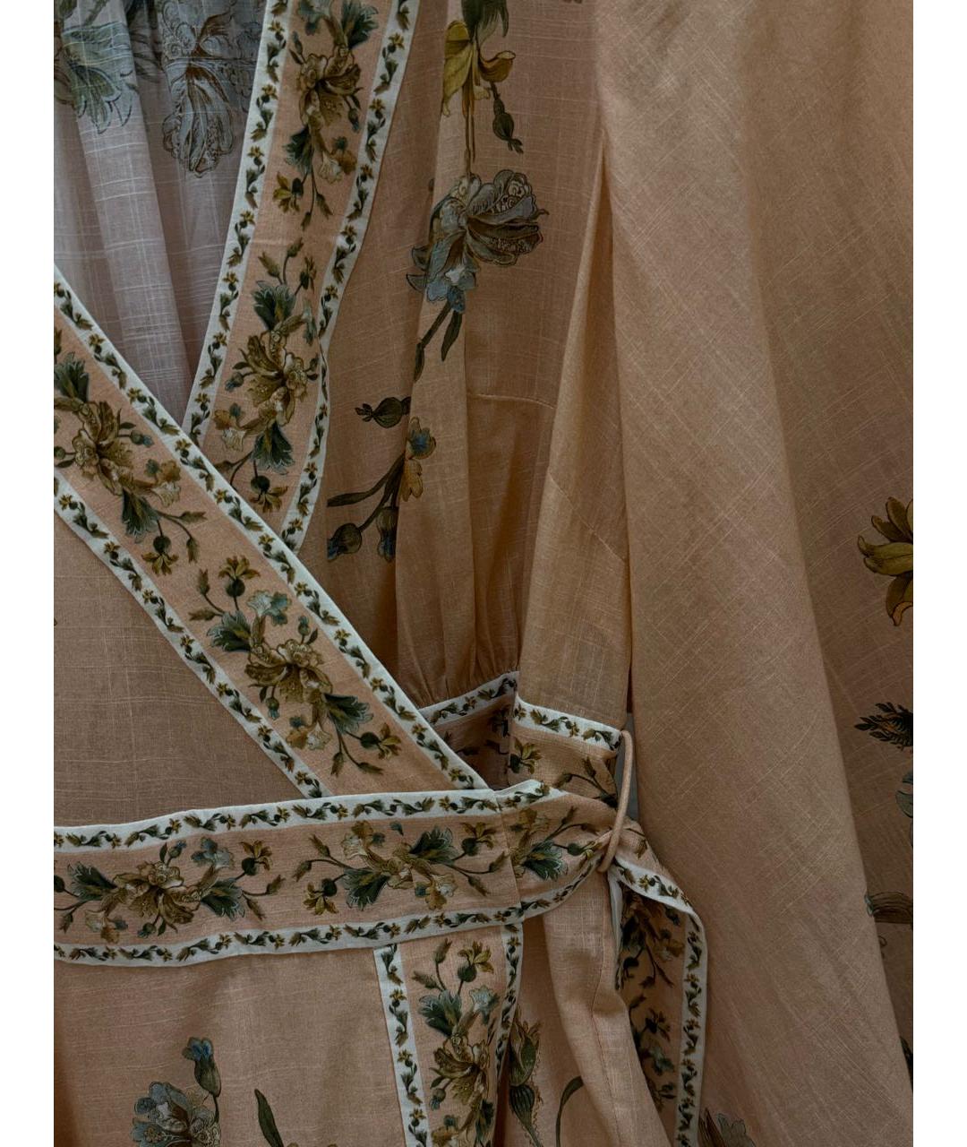 ZIMMERMANN Коралловое льняное коктейльное платье, фото 4