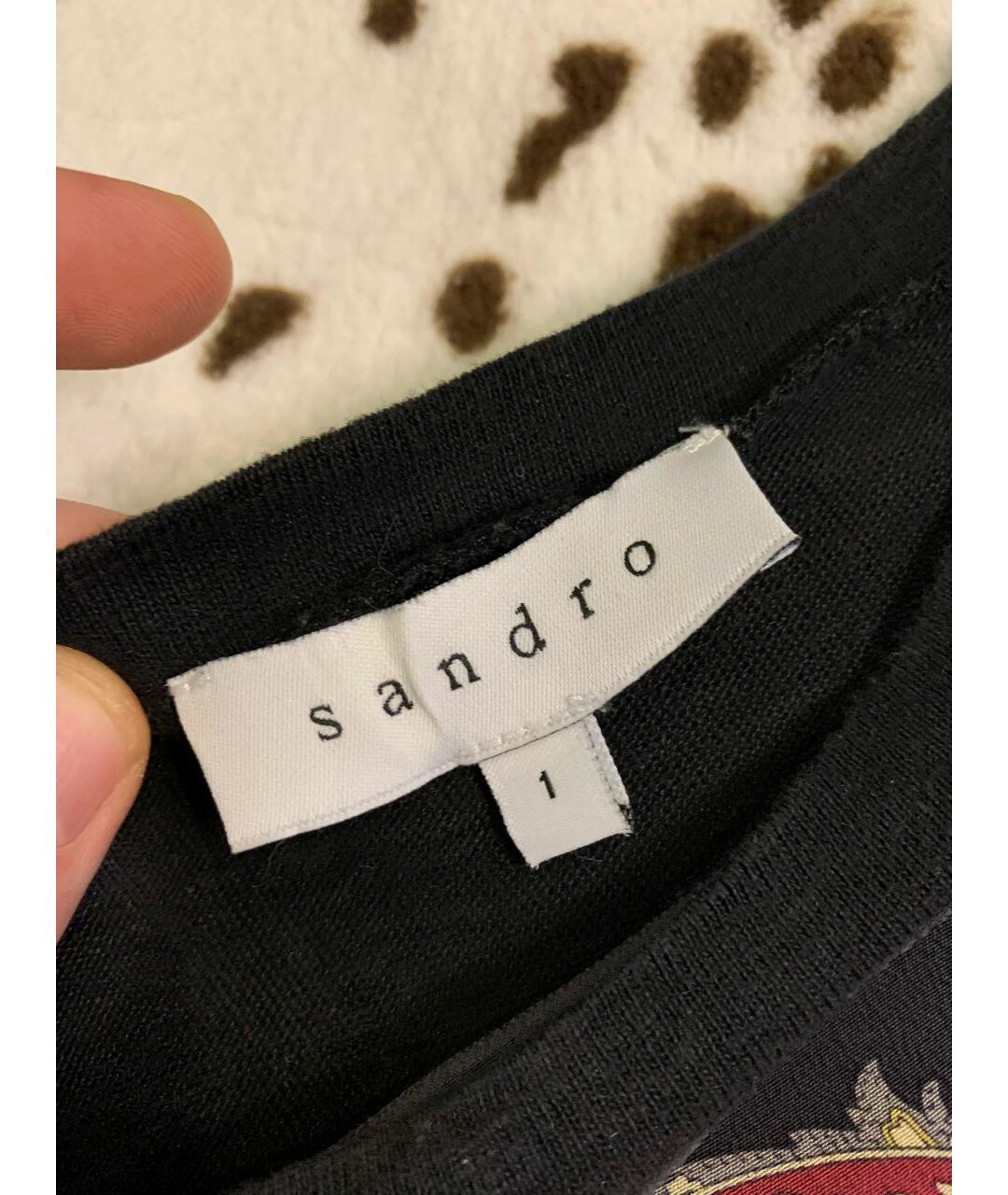 SANDRO Черная льняная футболка, фото 5