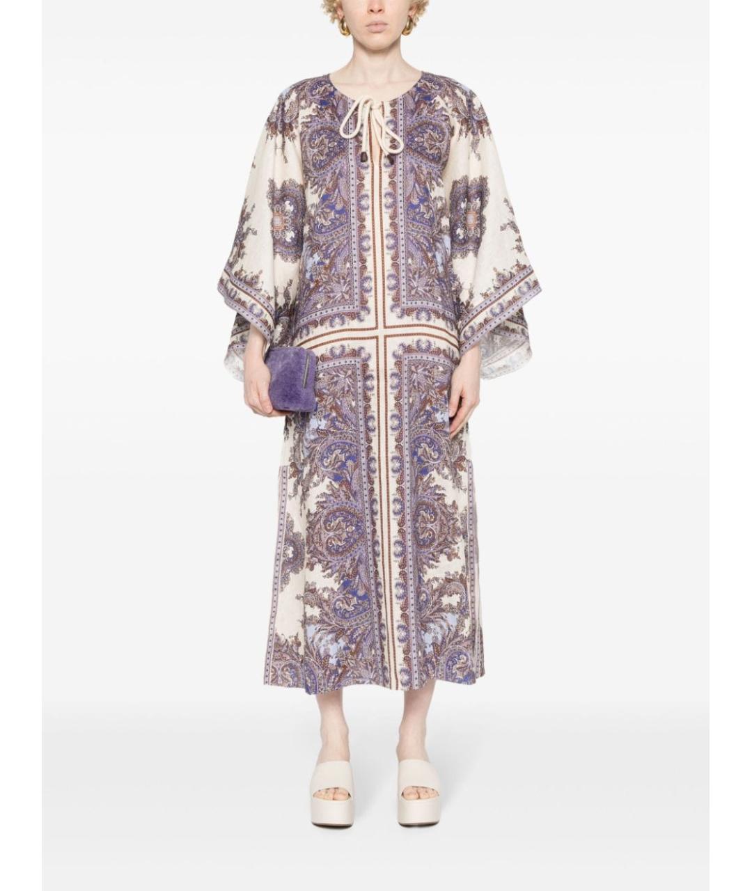 ZIMMERMANN Фиолетовое льняное платье, фото 4