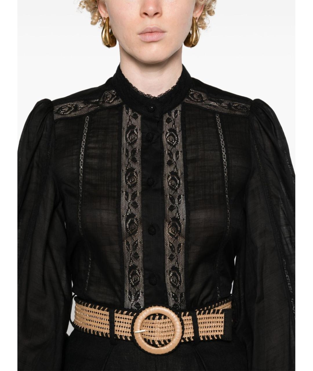 ZIMMERMANN Черная хлопковая рубашка, фото 5
