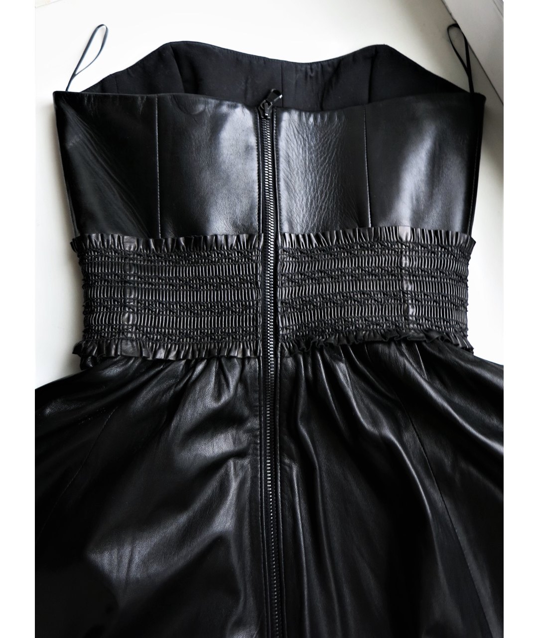 IRFE Черное кожаное повседневное платье, фото 3