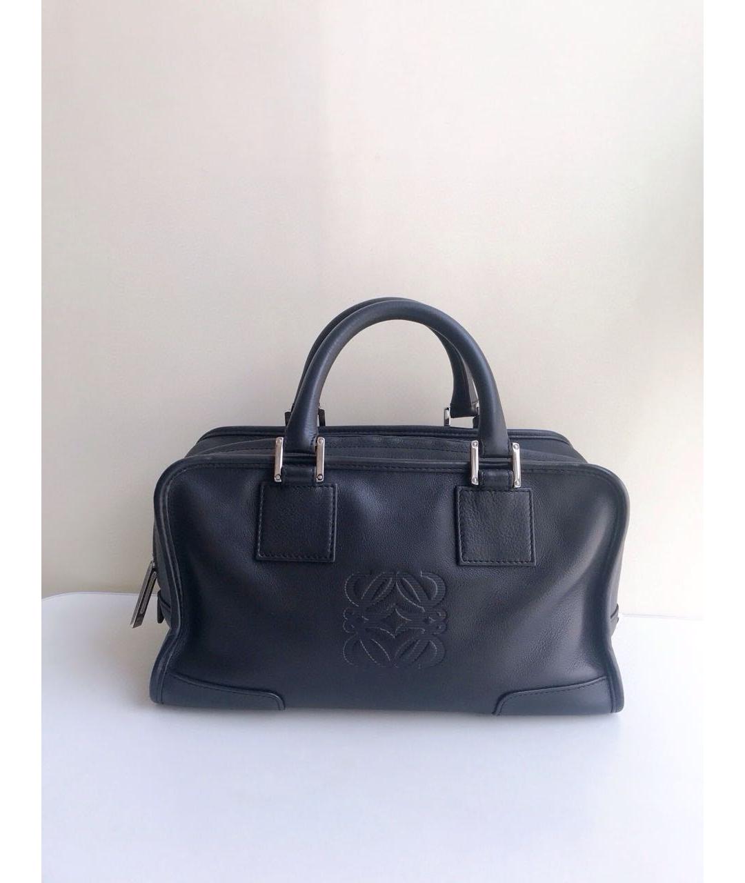 LOEWE Черная кожаная сумка с короткими ручками, фото 3