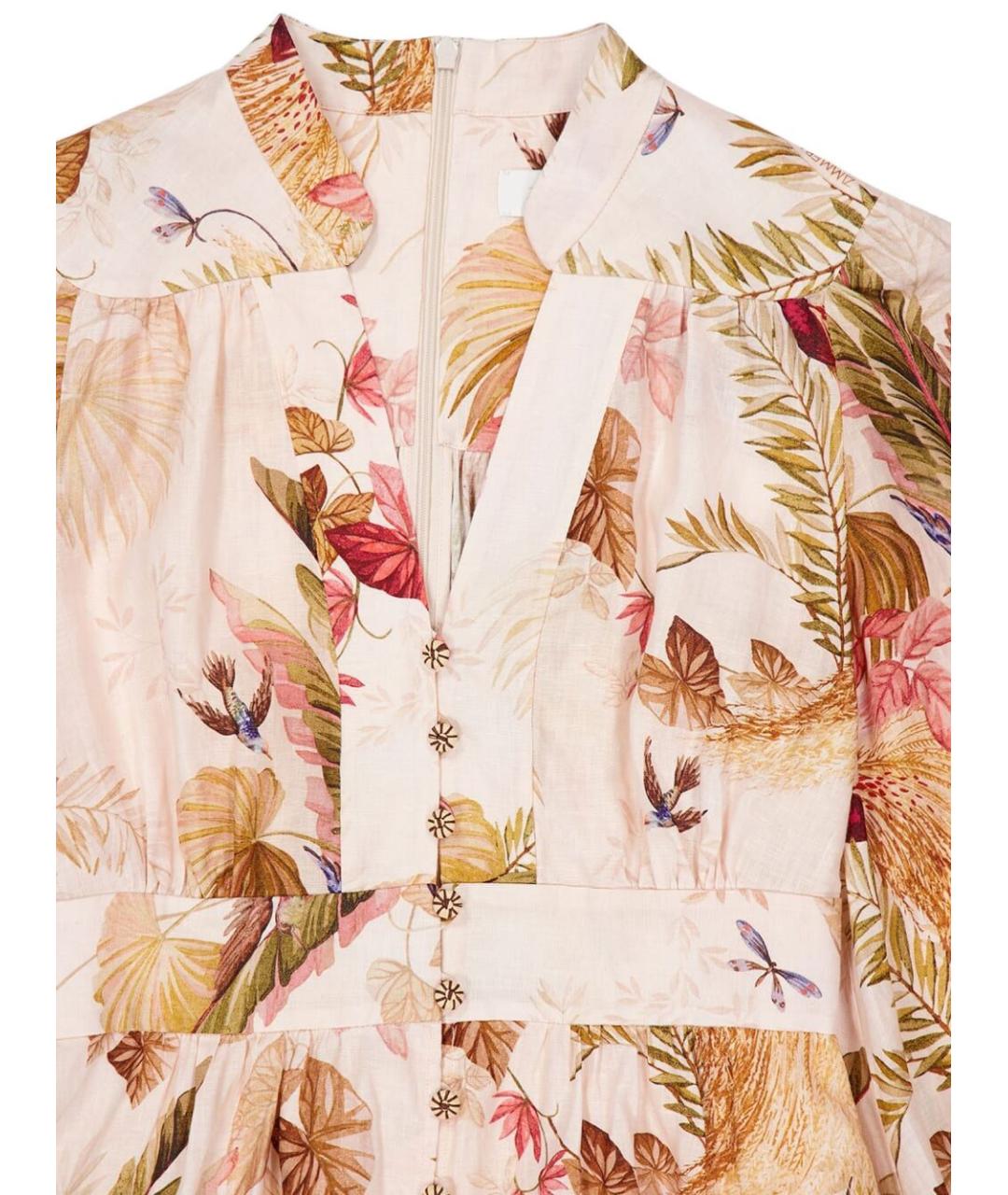 ZIMMERMANN Бежевое льняное платье, фото 2