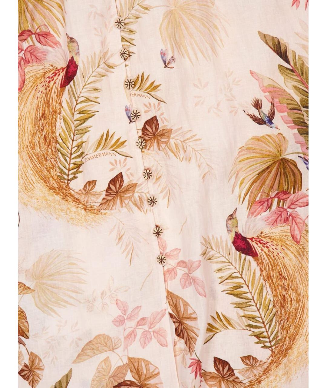 ZIMMERMANN Бежевое льняное платье, фото 4