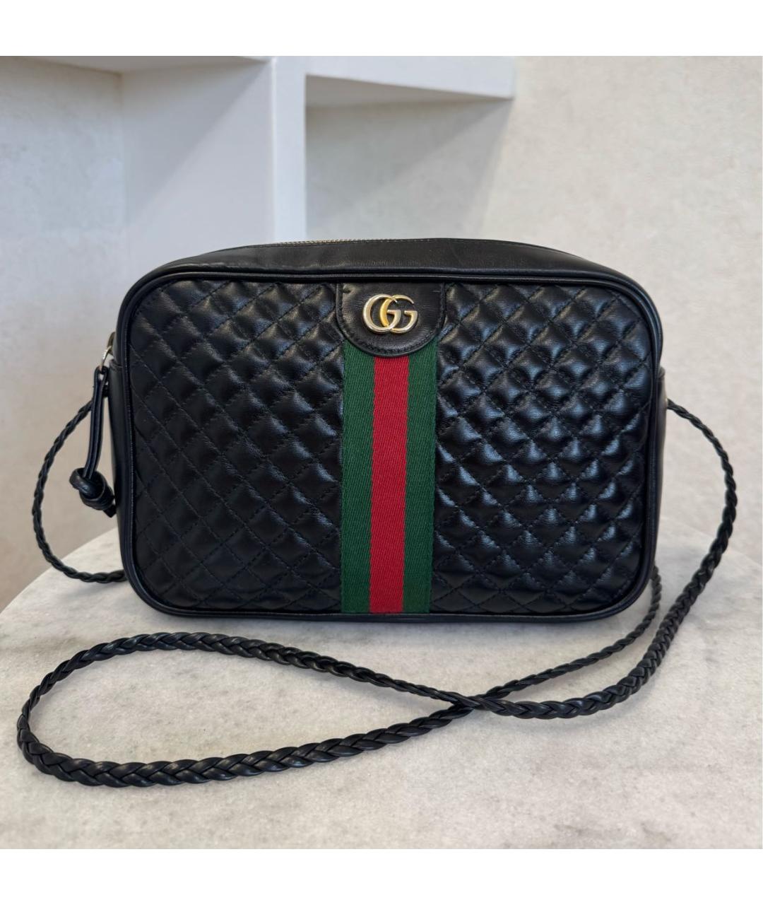 GUCCI Черная кожаная сумка через плечо, фото 2