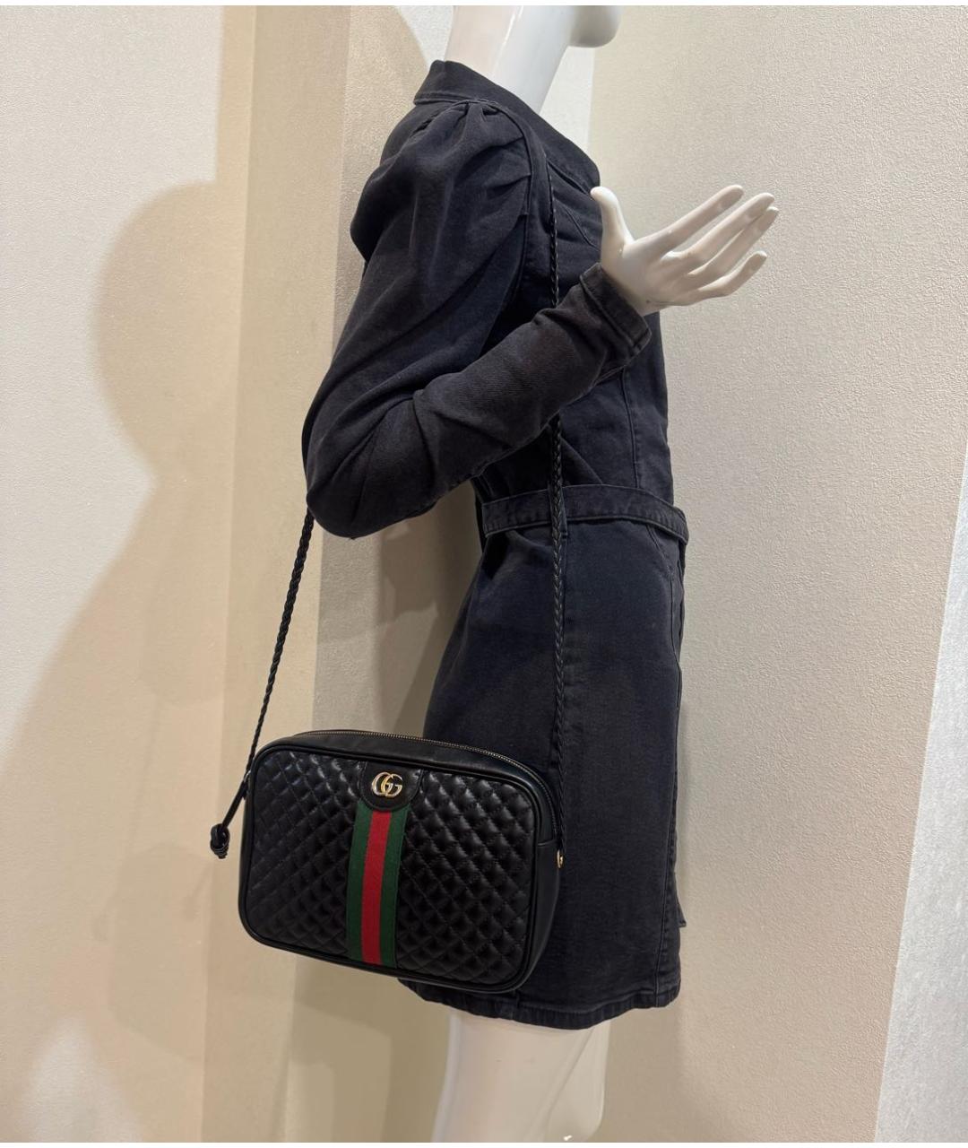 GUCCI Черная кожаная сумка через плечо, фото 5