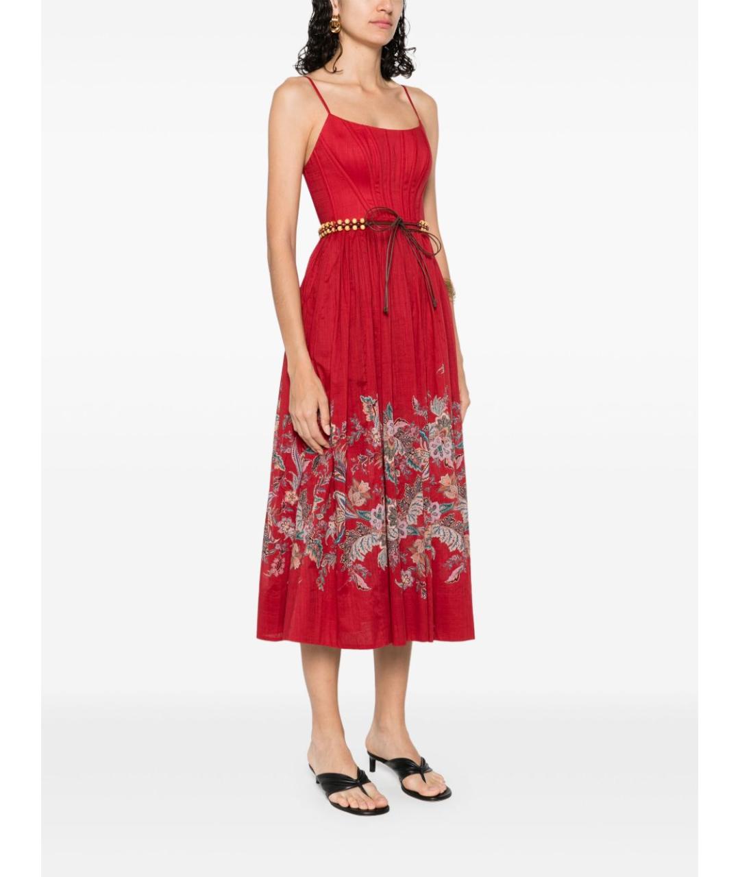 ZIMMERMANN Красное хлопковое платье, фото 3