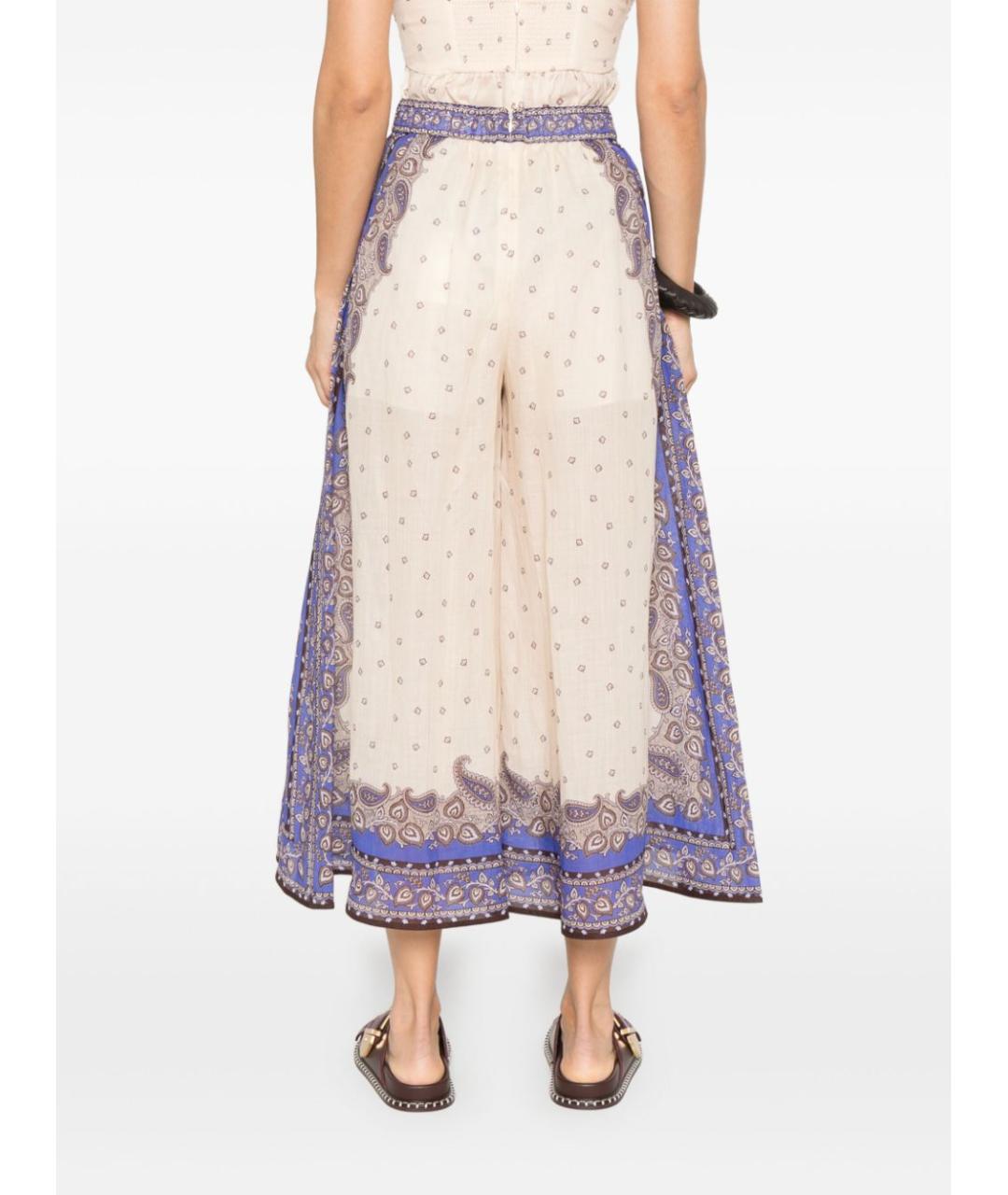 ZIMMERMANN Фиолетовые хлопковые прямые брюки, фото 3