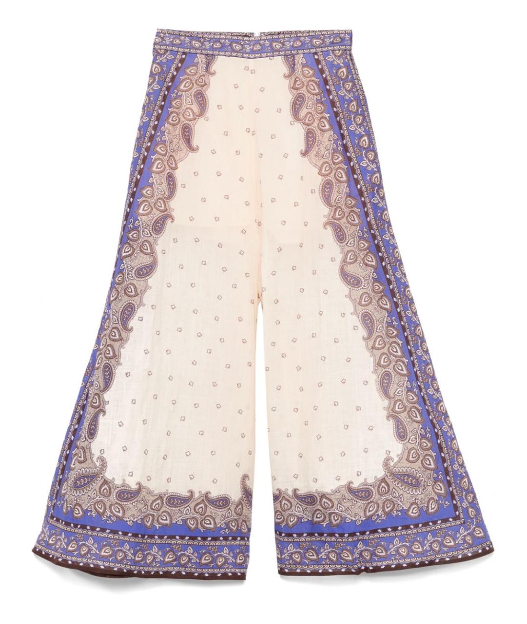 ZIMMERMANN Фиолетовые хлопковые прямые брюки, фото 1