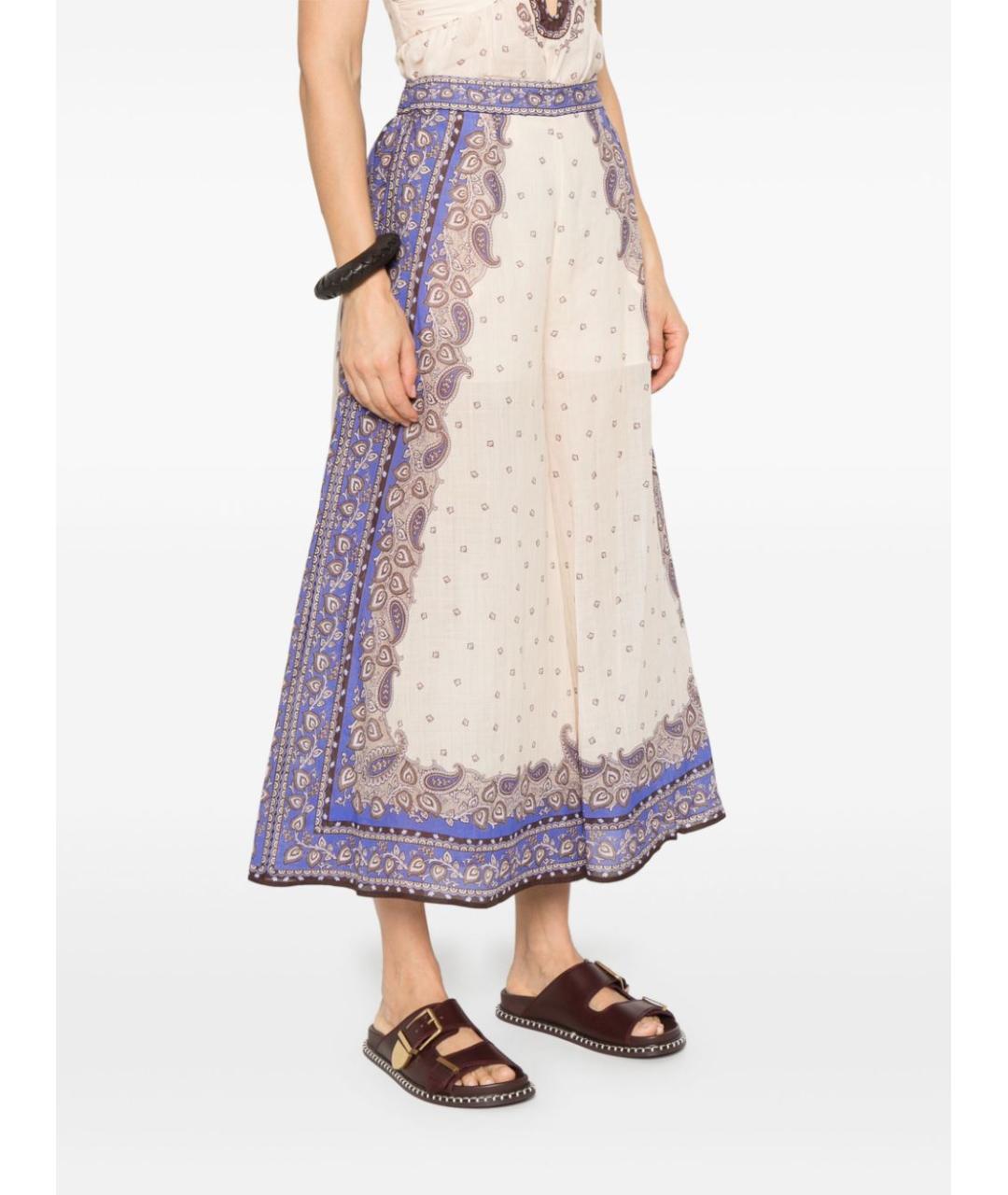 ZIMMERMANN Фиолетовые хлопковые прямые брюки, фото 6