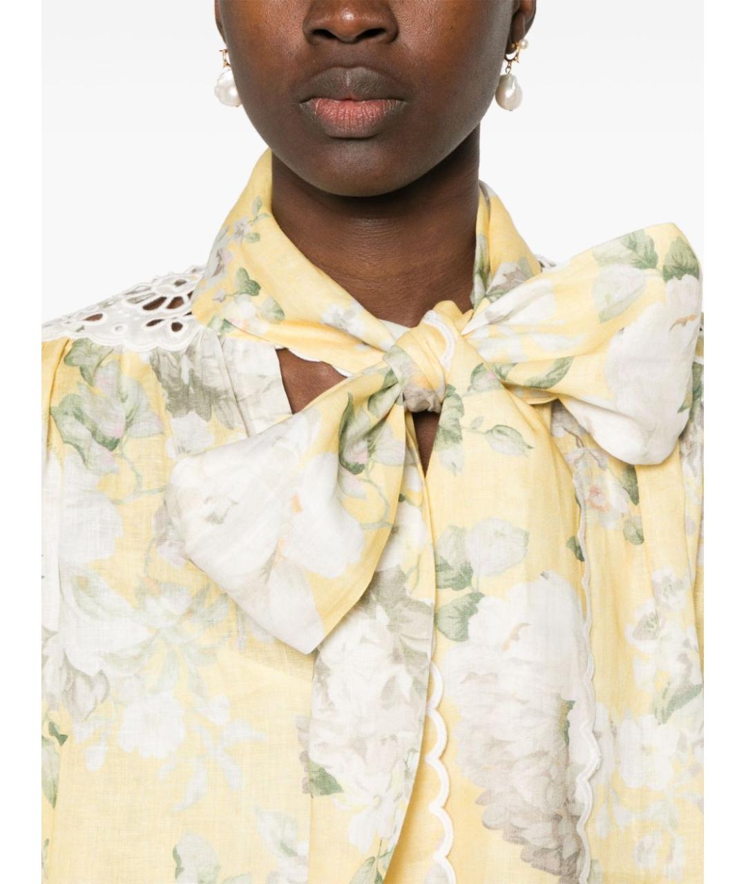 ZIMMERMANN Желтое льняное платье, фото 3