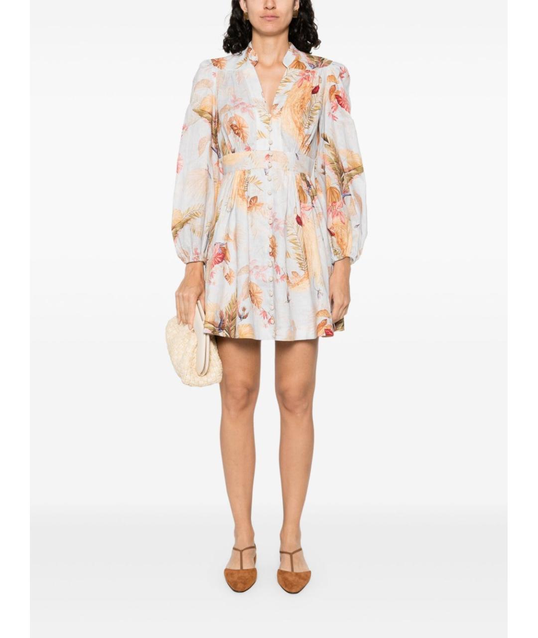 ZIMMERMANN Мульти льняное платье, фото 5