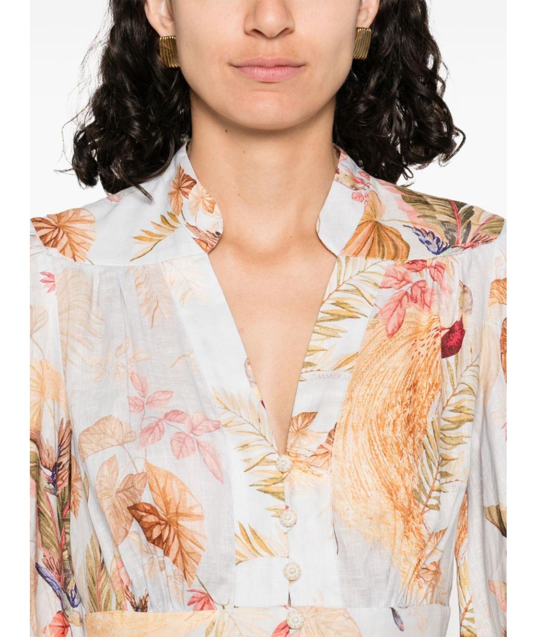 ZIMMERMANN Мульти льняное платье, фото 2