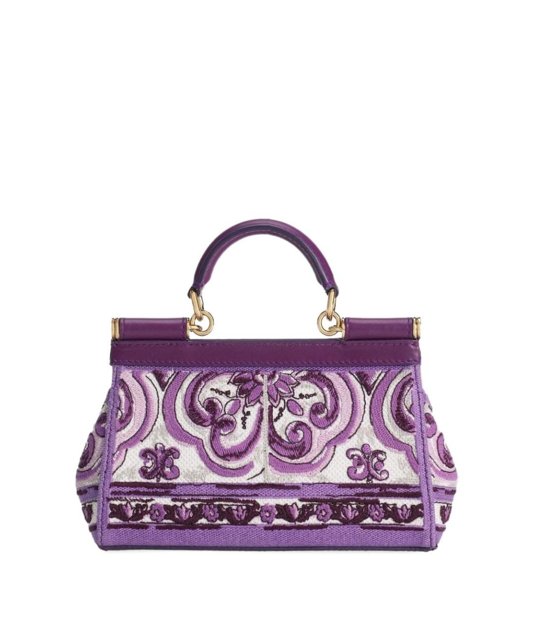 DOLCE&GABBANA Фиолетовая сумка с короткими ручками, фото 4