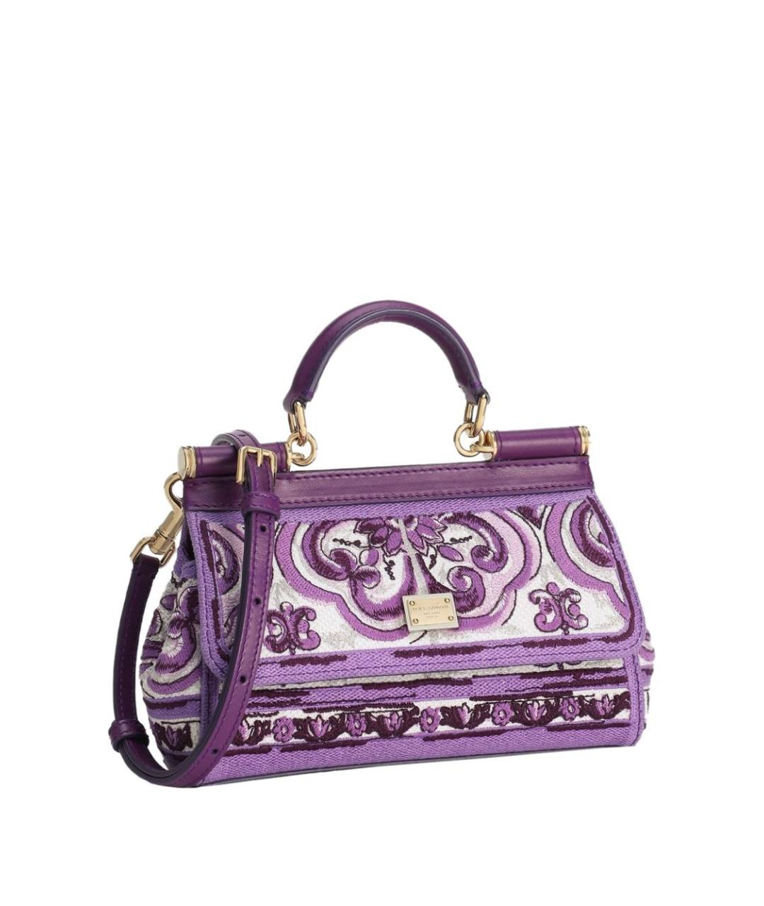 DOLCE&GABBANA Фиолетовая сумка с короткими ручками, фото 5