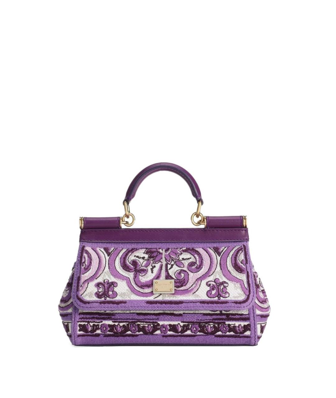 DOLCE&GABBANA Фиолетовая сумка с короткими ручками, фото 1