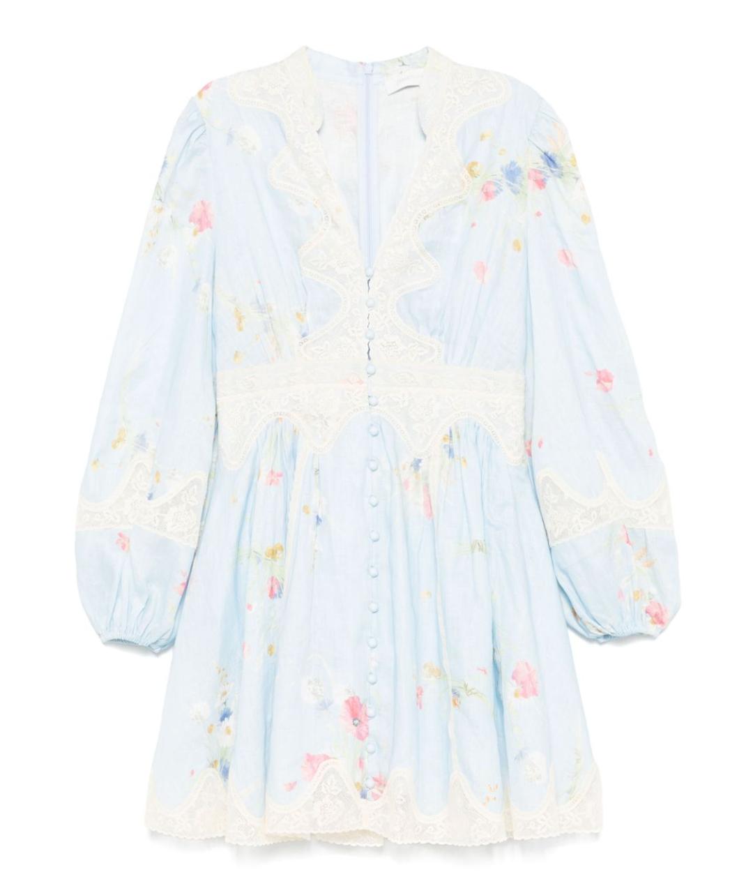 ZIMMERMANN Голубое льняное платье, фото 1