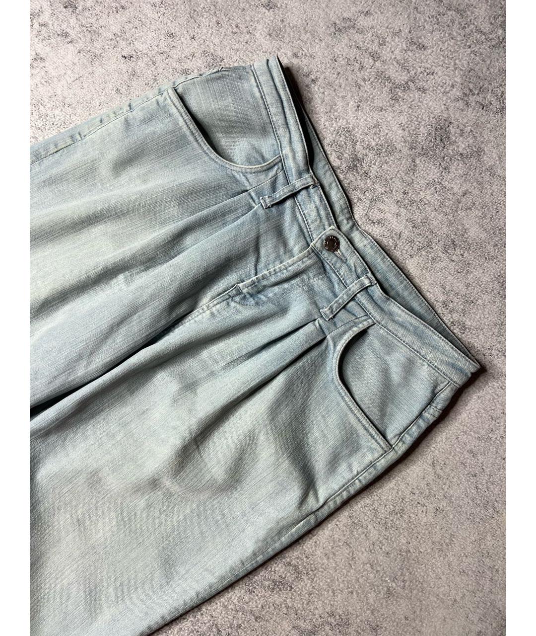 HELMUT LANG Голубые хлопко-эластановые джинсы слим, фото 2