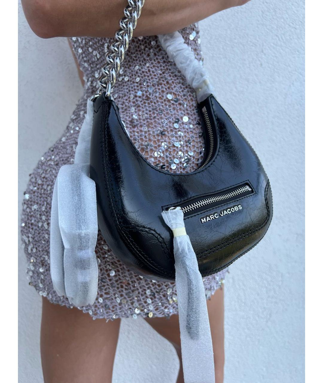 MARC JACOBS Черная кожаная сумка через плечо, фото 5