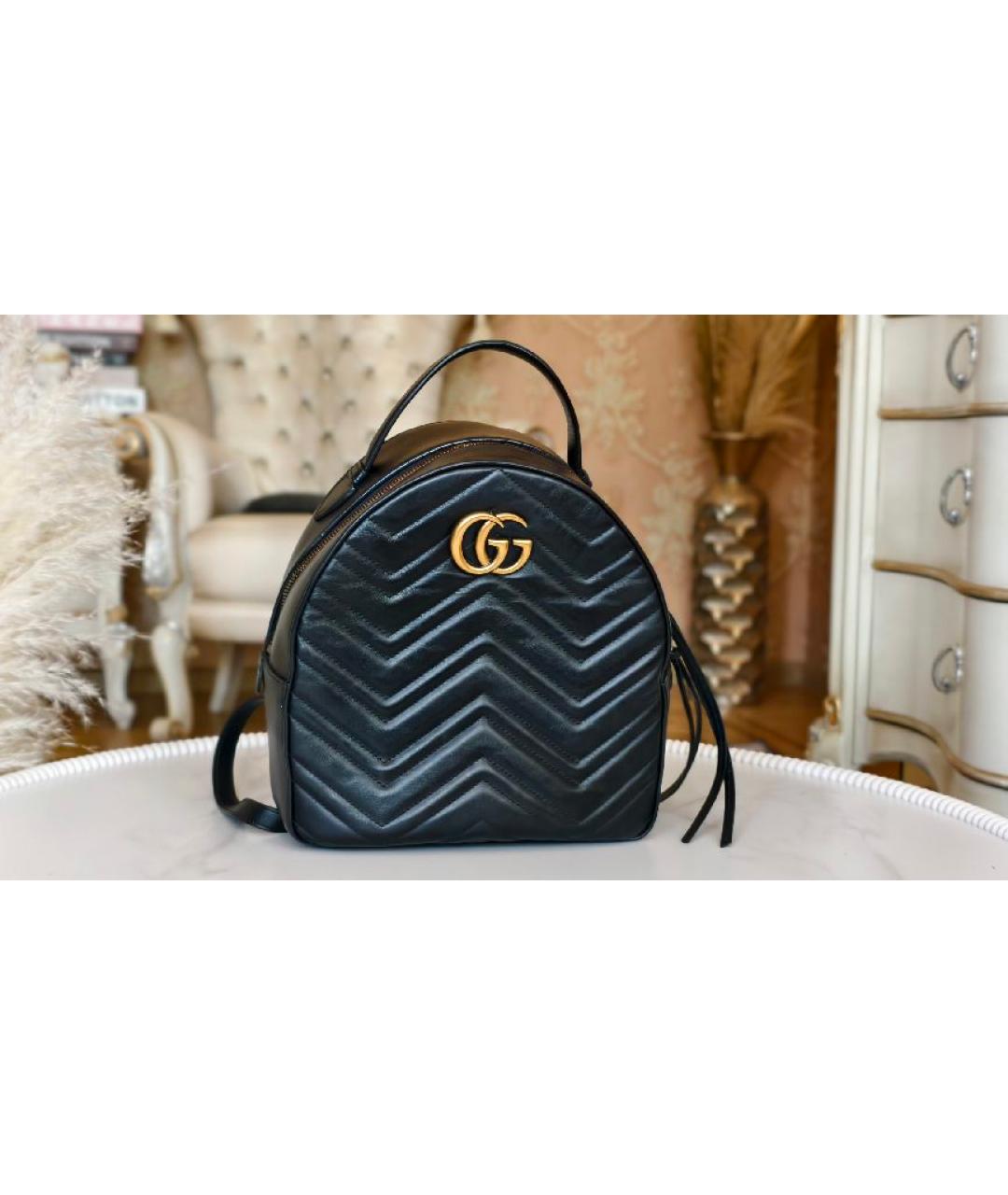 GUCCI Черный кожаный рюкзак, фото 2