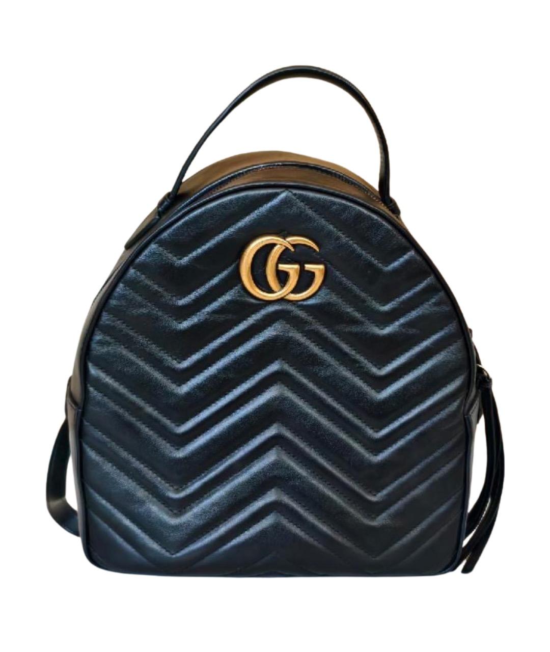 GUCCI Черный кожаный рюкзак, фото 1