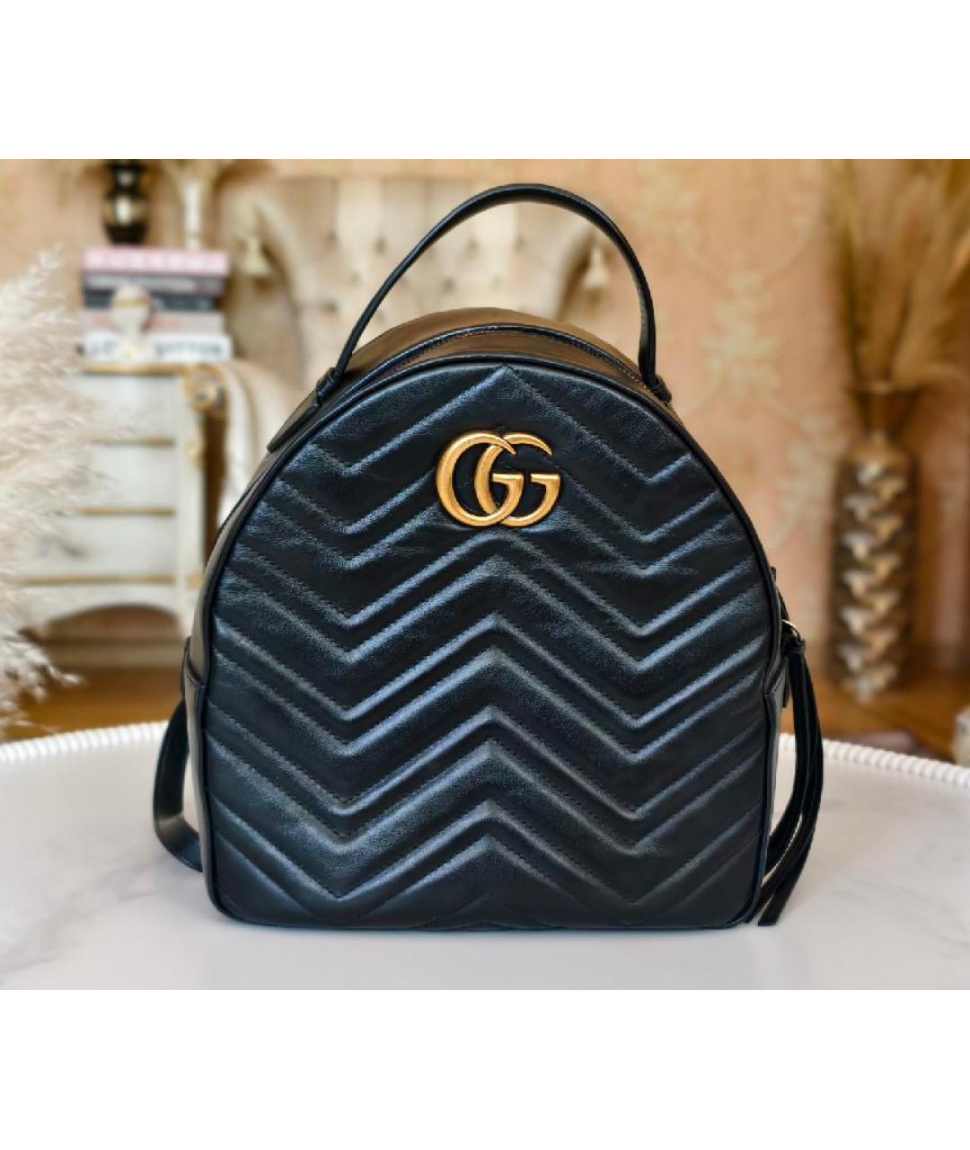 GUCCI Черный кожаный рюкзак, фото 9