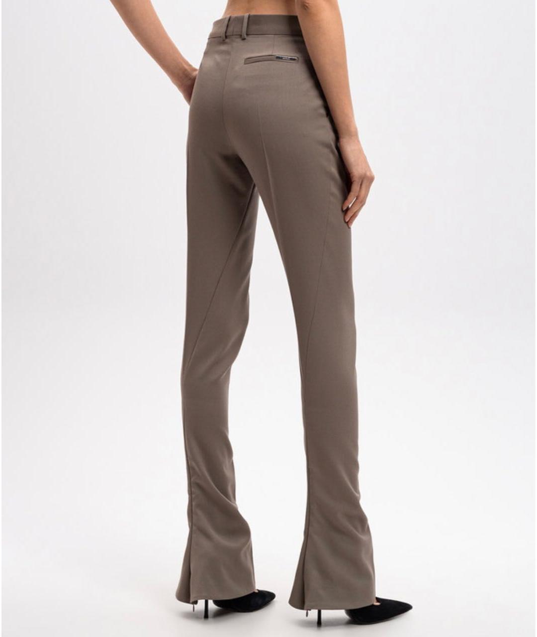 THE ATTICO Серые шерстяные брюки узкие, фото 4