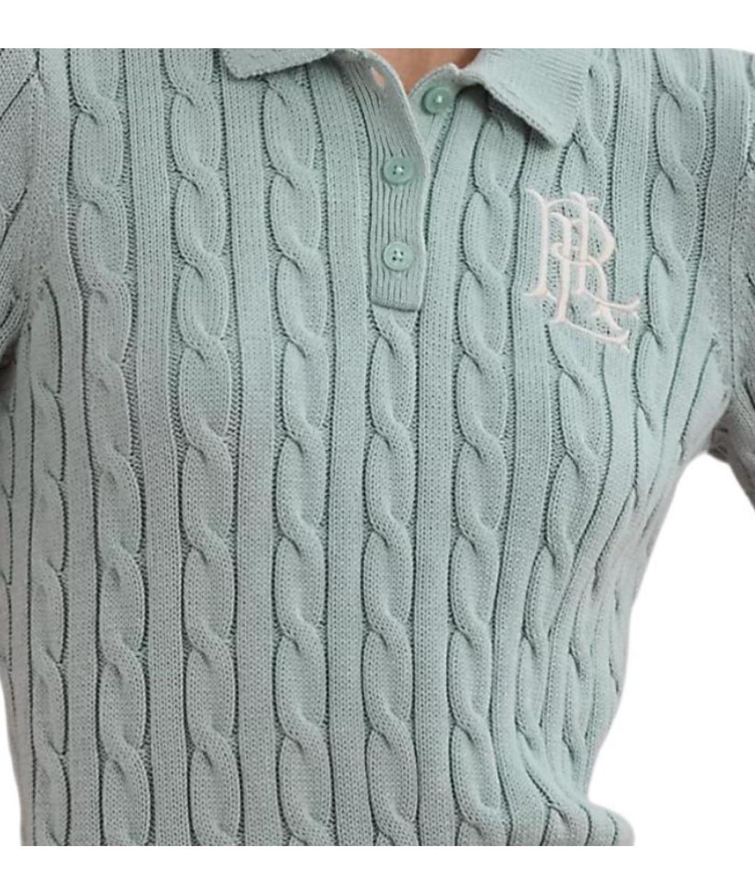 RALPH LAUREN Голубой хлопковый джемпер / свитер, фото 5