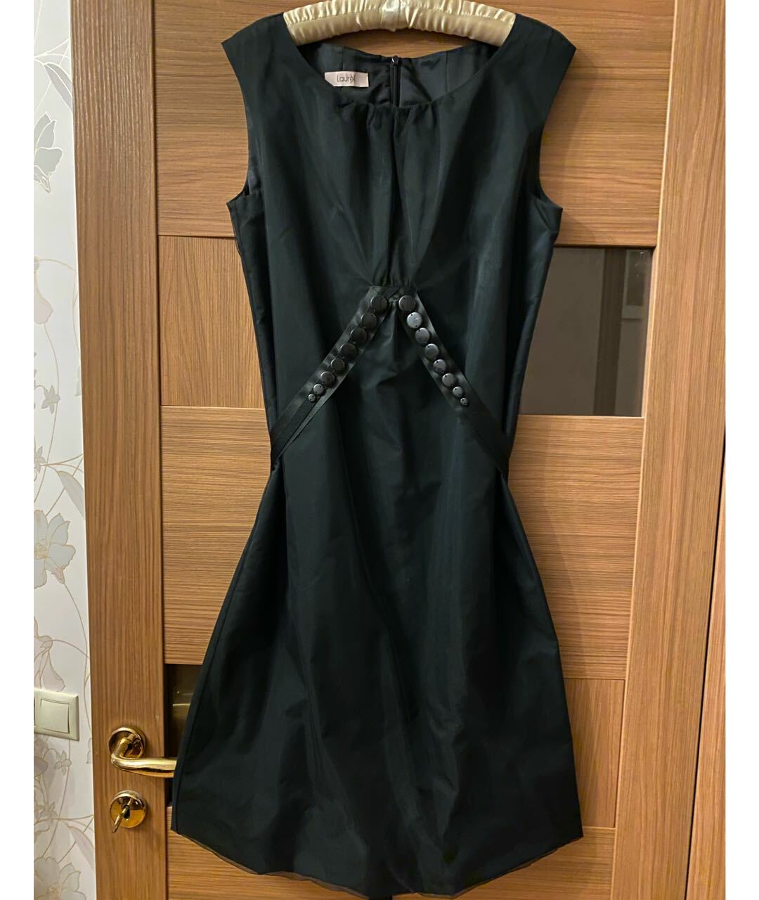 LAUREL Черное полиэстеровое вечернее платье, фото 6