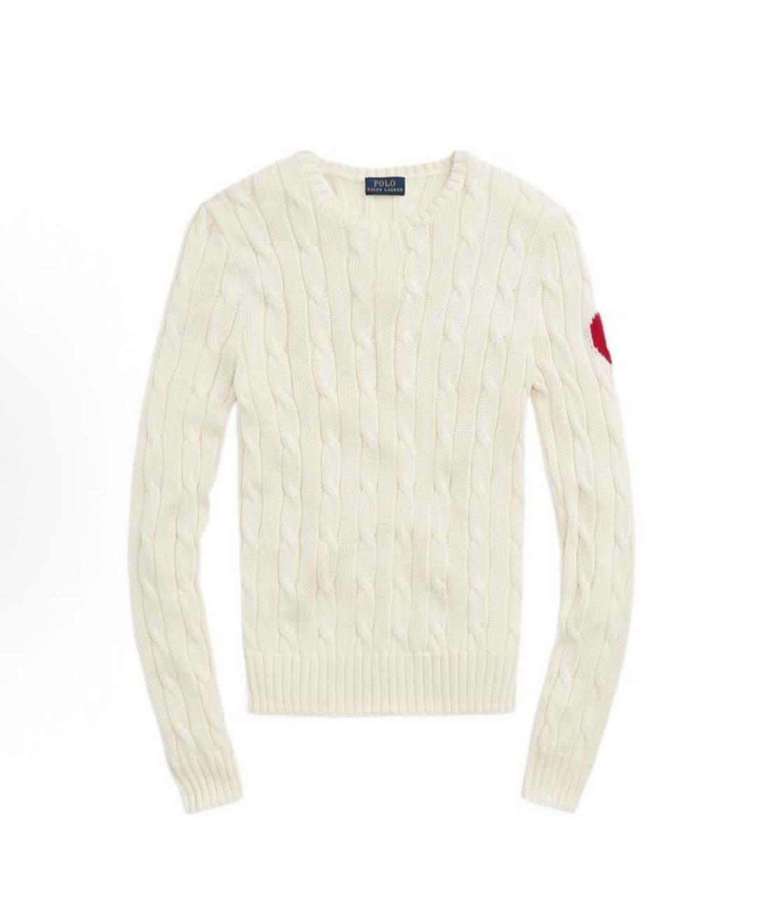 POLO RALPH LAUREN Белый хлопковый джемпер / свитер, фото 1