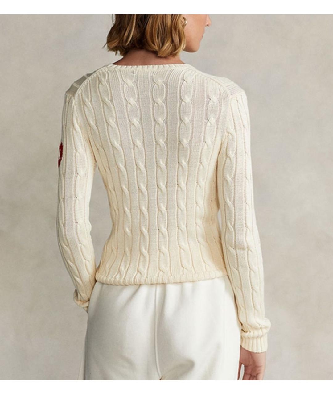 POLO RALPH LAUREN Белый хлопковый джемпер / свитер, фото 3