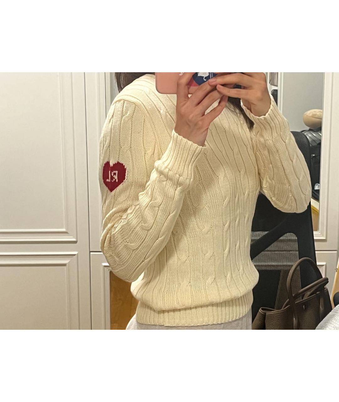 POLO RALPH LAUREN Белый хлопковый джемпер / свитер, фото 6