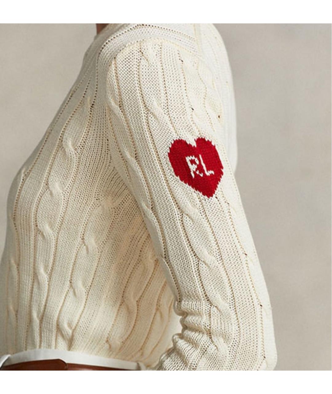 POLO RALPH LAUREN Белый хлопковый джемпер / свитер, фото 4