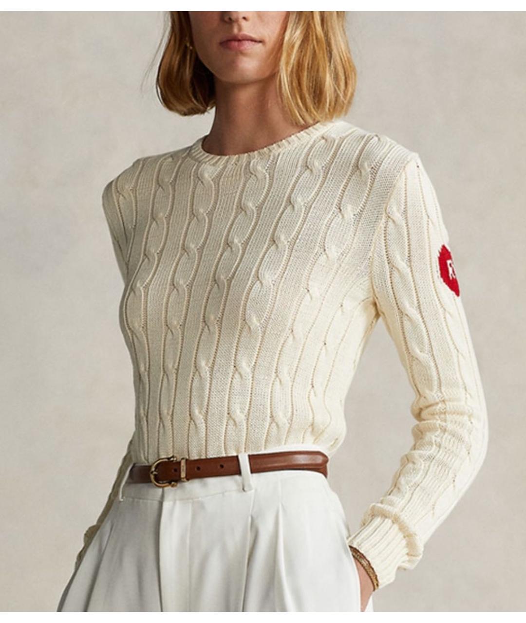 POLO RALPH LAUREN Белый хлопковый джемпер / свитер, фото 2